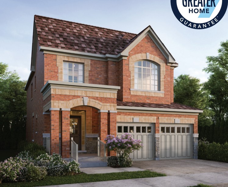 Great Gulf Whitby Meadows detached home, red brick elevation